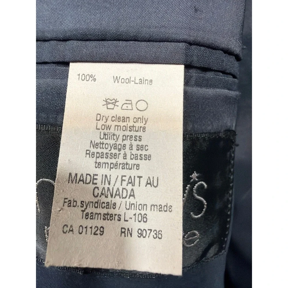 Lauren Ralph Lauren Mens Navy Blue 100% Wool Two Button Blazer Sport Coat 48L